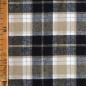 Preview: Flanell Baumwolle Karo schwarz beige weiß